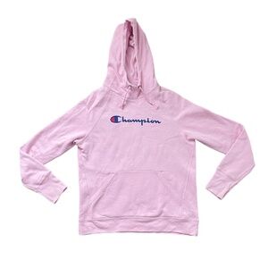 Champion Pink Logo Hoodie Size Medium